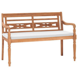 vidaXL 43057 - Banc Batavia avec coussins 120 cm Teck