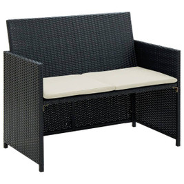 vidaXL 43910 - Canapé de jardin à 2 places avec coussins Résine tressée
