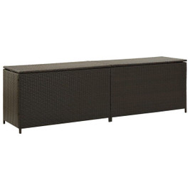 vidaXL 46475 - Boîte de rangement de jardin résine tressée 200x50x60 cm marron