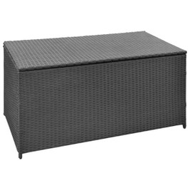 vidaXL 42498 - Boîte de rangement de jardin noir 120x50x60 cm résine tressée