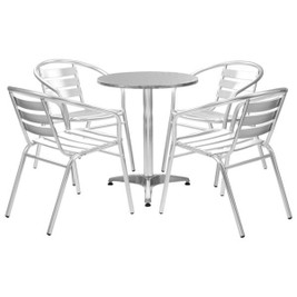 vidaXL 48720 - 5 Piece Outdoor Dining Set Aluminium