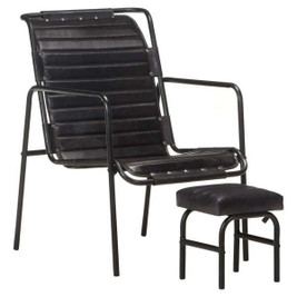 vidaXL 323729 - Relaxing Armchair with a Footrest Real Leather