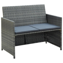 vidaXL 43912 - Canapé de jardin à 2 places avec coussins Résine tressée