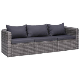 vidaXL 44163 - Meuble de jardin 3 pcs avec coussins Résine tressée