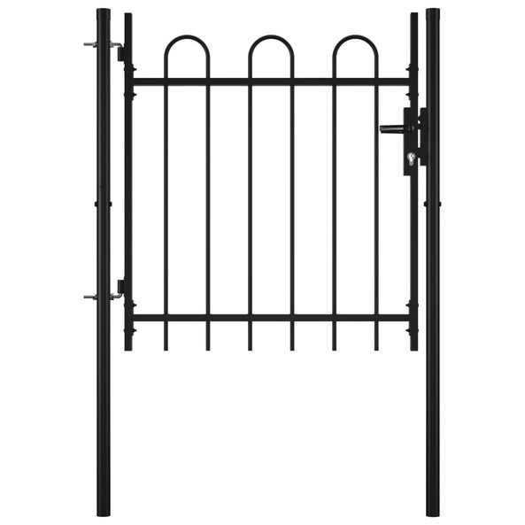 vidaXL 144361 - Single Door Fence Gate with Hoop Top 100 x 75 cm