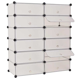 vidaXL 244921 - Interlocking Shoe Organiser with 12 Compartments