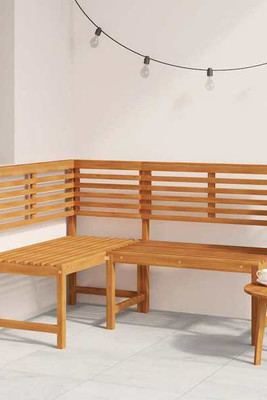 vidaXL 312422 - Garden Corner Bench 140 cm Solid Acacia Wood