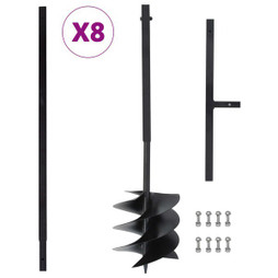 vidaXL 3059407 - Tarière de sol avec manche 250 mm et tube dextension 8 m Acier