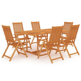 vidaXL 3059540 - 7 Piece Garden Dining Set Solid Teak Wood