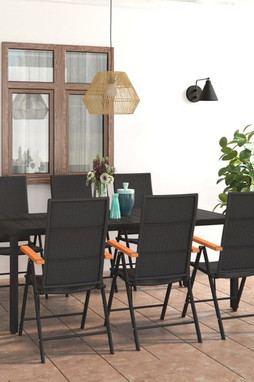 vidaXL 3060086 - 7 Piece Garden Dining Set and Brown