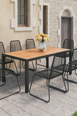 vidaXL 3060129 - 9 Piece Garden Dining Set PVC Rattan and Brown
