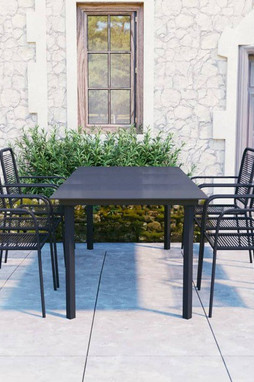 vidaXL 3060211 - 7 Piece Garden Dining Set Glass and Steel