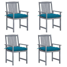 vidaXL 3061260 - Garden Chairs with Cushions 4 pcs Solid Acacia Wood