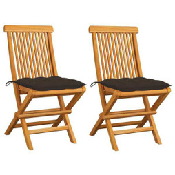 vidaXL 3062483 - Garden Chairs with Cushions 2 pcs Solid Teak Wood