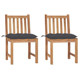 vidaXL 3062931 - Garden Chairs 2 pcs with Cushions Solid Teak Wood