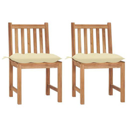 vidaXL 3062933 - Garden Chairs 2 pcs with Cushions Solid Teak Wood