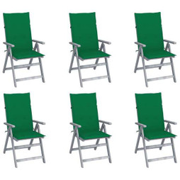 vidaXL 3065322 - Garden Reclining Chairs 6 pcs with Cushions Solid Acacia Wood
