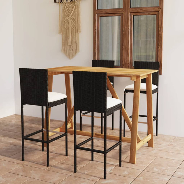 vidaXL 3067958 - 5 Piece Garden Bar Set with Cushions
