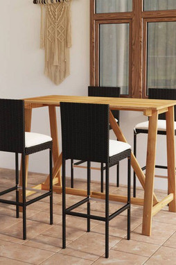 vidaXL 3067958 - 5 Piece Garden Bar Set with Cushions