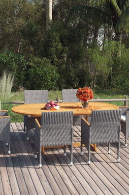 vidaXL 3070756 - 7 Piece Garden Dining Set Poly Rattan