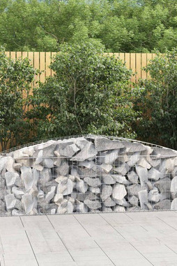 vidaXL 3146970 - Arched Gabion Baskets 2 pcs 400x50x60/80 cm Galvanised Iron