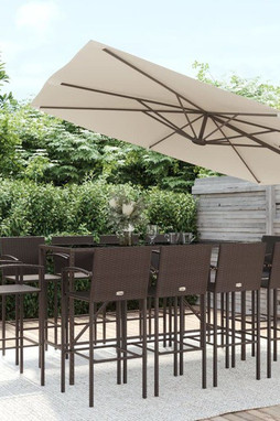 vidaXL 3187662 - 11 Piece Garden Bar Set Poly Rattan