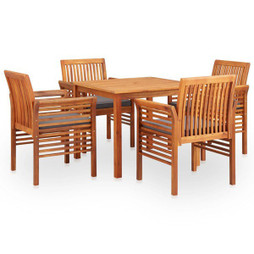 vidaXL 278902 - 5 Piece Outdoor Dining Set with Cushions Solid Acacia Wood