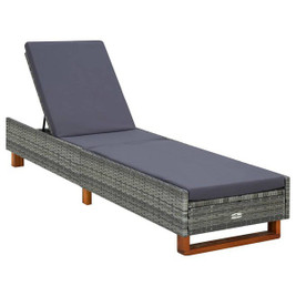 vidaXL 310473 - Sunbed with Cushion Poly Rattan