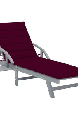 vidaXL 3061338 - Garden Sun Lounger with Cushion Solid Acacia Wood