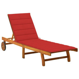 vidaXL 3061350 - Garden Sun Lounger with Cushion Solid Acacia Wood