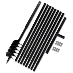 vidaXL 270524 - Tarière de sol avec manche 120 mm et tube dextension 9 m Acier