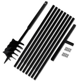 vidaXL 270532 - Ground Drill with Handle 180 mm with Extension Tube 9 m Steel