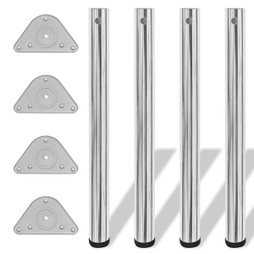 vidaXL 242142 - 4 Height Adjustable Table Legs Chrome 710 mm