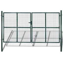 vidaXL 142025 - Double Door Fence Gate Powder-Coated Steel