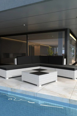 vidaXL 42093 - 6 Piece Garden Lounge Set with Cushions Poly Rattan