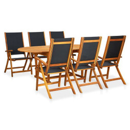vidaXL 41749 - 7 Piece Outdoor Dining Set Solid Acacia Wood