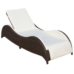 vidaXL 41974 - Sun Lounger with Cushion Poly Rattan