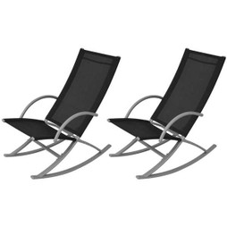 vidaXL 42163 - Garden Rocking Chairs 2 pcs Steel and Textilene
