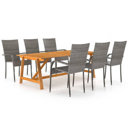 vidaXL 3068808 - 7 Piece Garden Dining Set