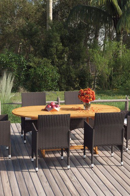 vidaXL 3070754 - 7 Piece Garden Dining Set Poly Rattan