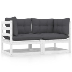 vidaXL 805731 - Garden 2-Seater Sofa with Cushions Solid Wood Pine