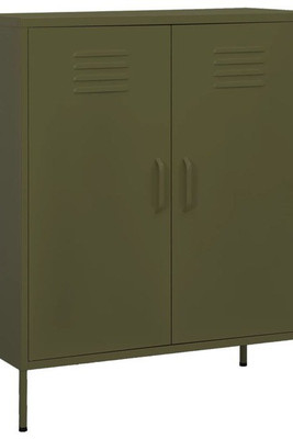 vidaXL 336162 - Storage Cabinet Olive 80x35x101.5 cm Steel
