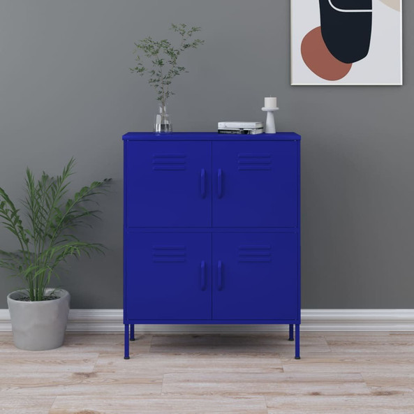 vidaXL 336136 - Storage Cabinet Navy 80x35x101.5 cm Steel