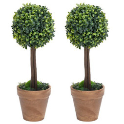 vidaXL 336517 - Plantes de buis artificiel 2 pcs avec pots Boule 56 cm