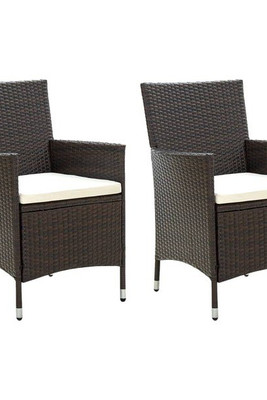 vidaXL 316679 - Garden Chairs with Cushions 2 pcs Poly Rattan