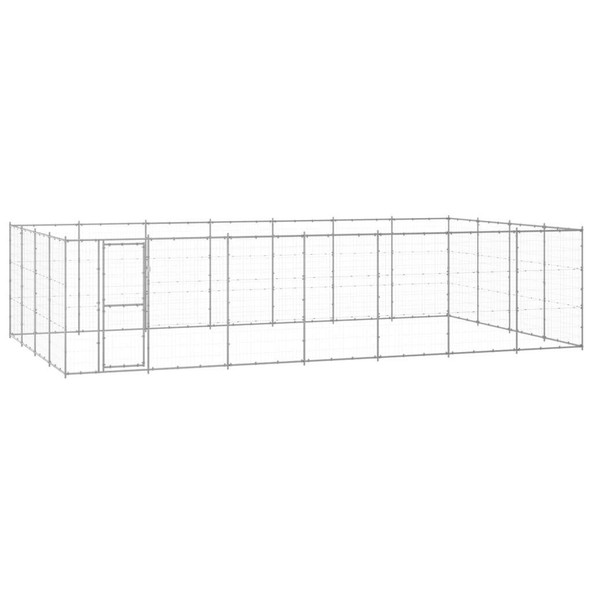 vidaXL 3082320 - Outdoor Dog Kennel Galvanised Steel 33.88 m²