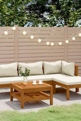 vidaXL 3086926 - 5 Piece Garden Lounge Set with Cushion Solid Acacia Wood