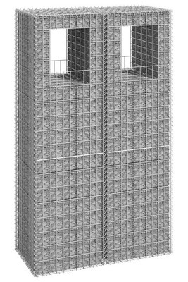vidaXL 151273 - Gabion Basket Posts 2 pcs 50x50x180 cm Iron