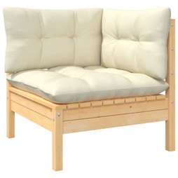 vidaXL 806628 - Garden Corner Sofa with Cushions Solid Wood Pine