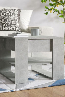 vidaXL 810912 - Coffee Table Concrete 55.5x55x45 cm Engineered Wood